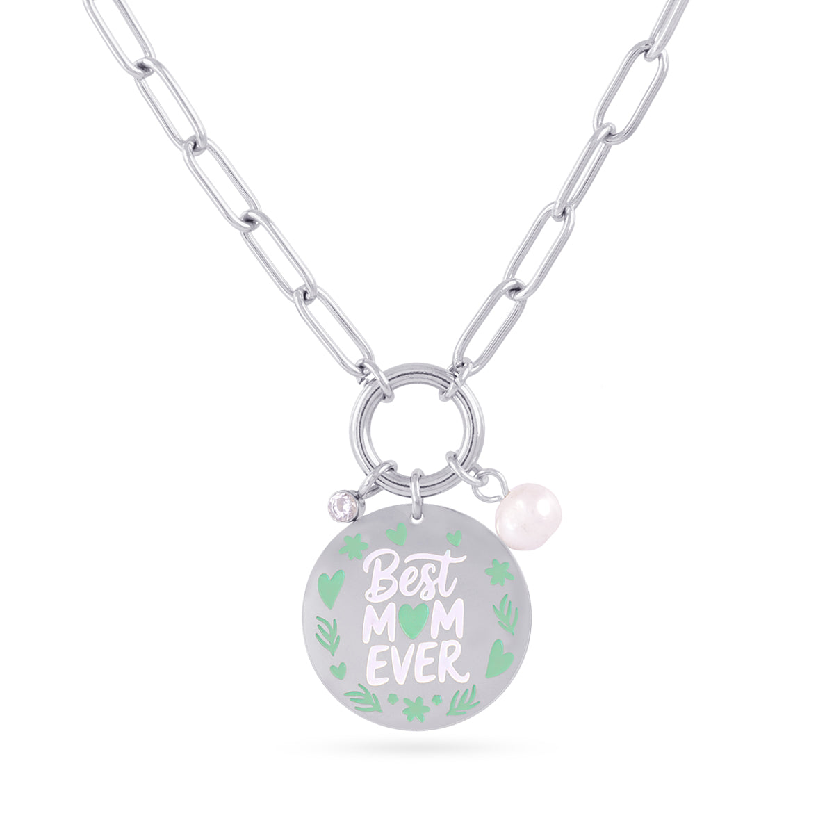 Collar Madre Eternal A - Best Mom Ever Plateado Anartxy
