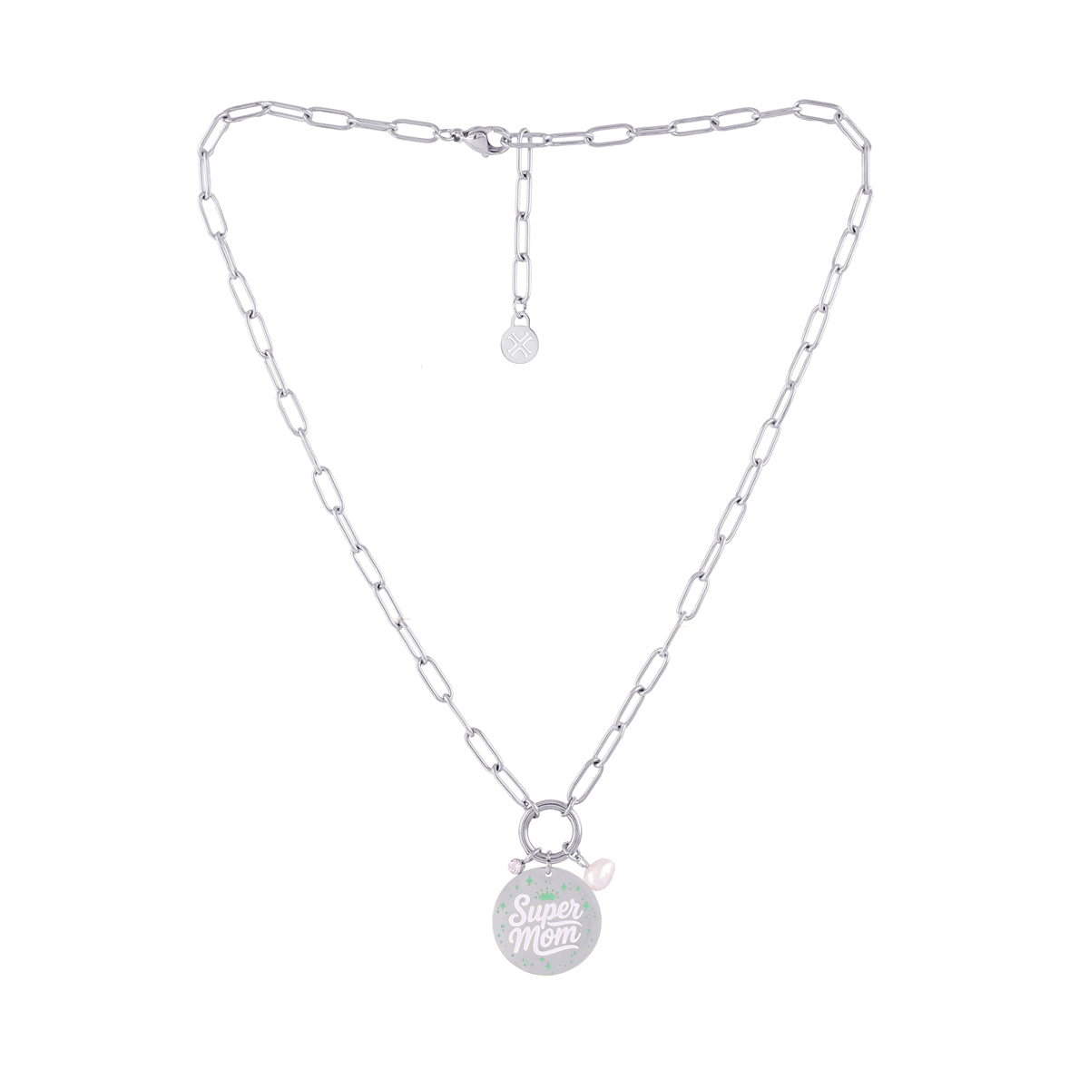 Collar Madre Eternal B - Super Mom Plateado Anartxy
