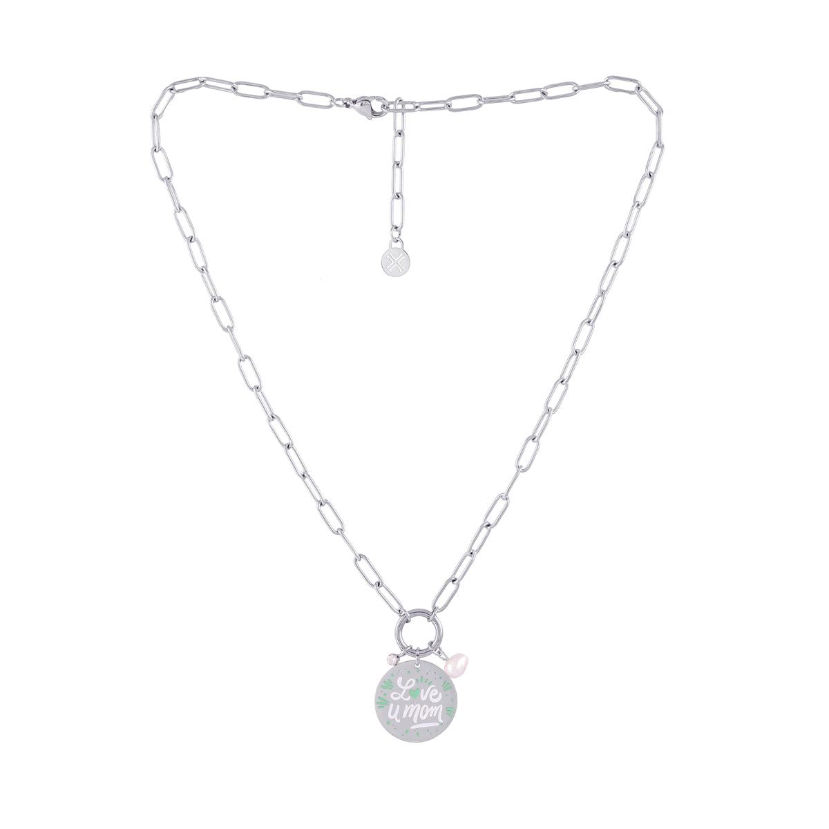 Collar Madre Eternal C - Love U Mom Plateado Anartxy