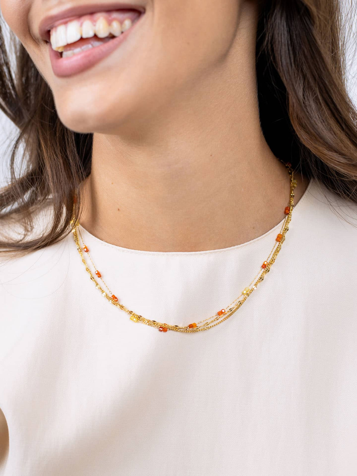 Collar Spirit piedras muticolor Naranja Anartxy