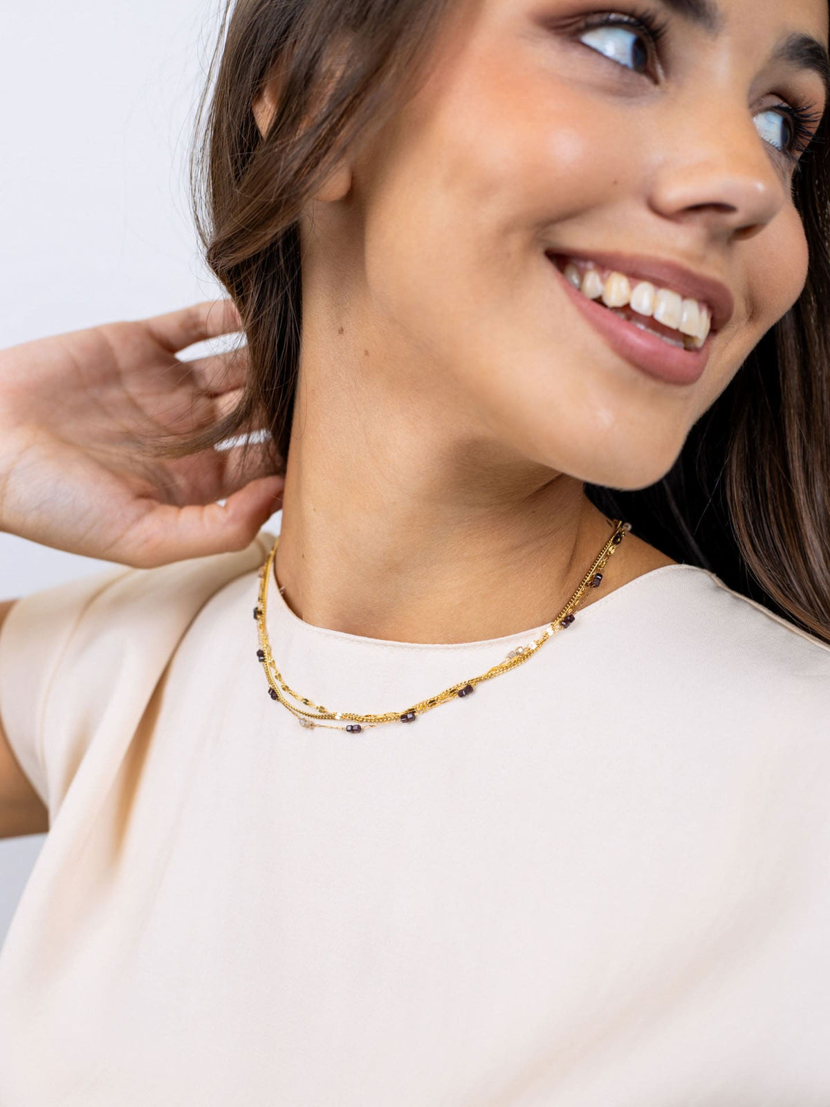 Collar Spirit piedras muticolor Rosa Anartxy