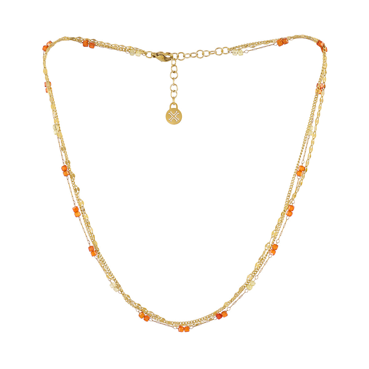 Collar Spirit piedras muticolor Naranja Anartxy