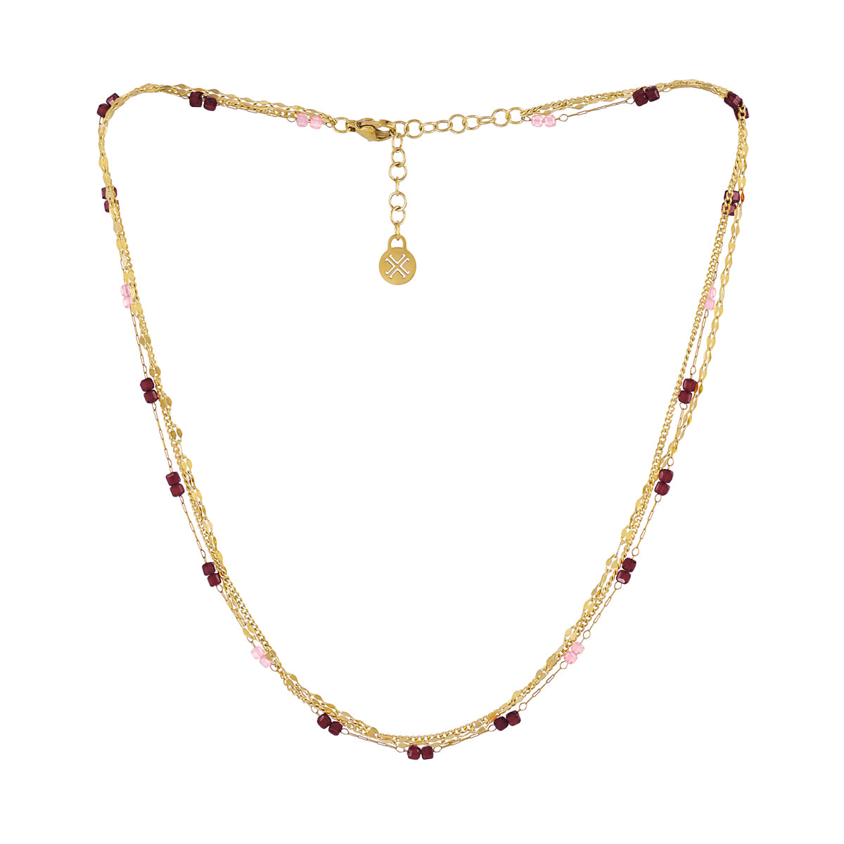 Collar Spirit piedras muticolor Rosa Anartxy