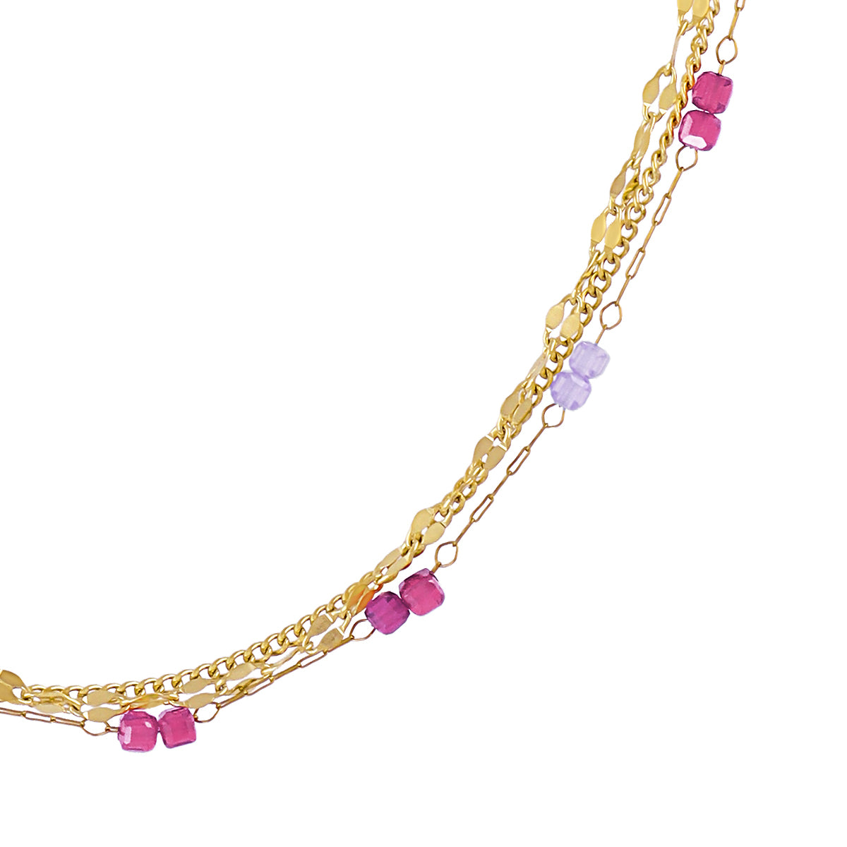 Collar Spirit piedras muticolor Morado Anartxy