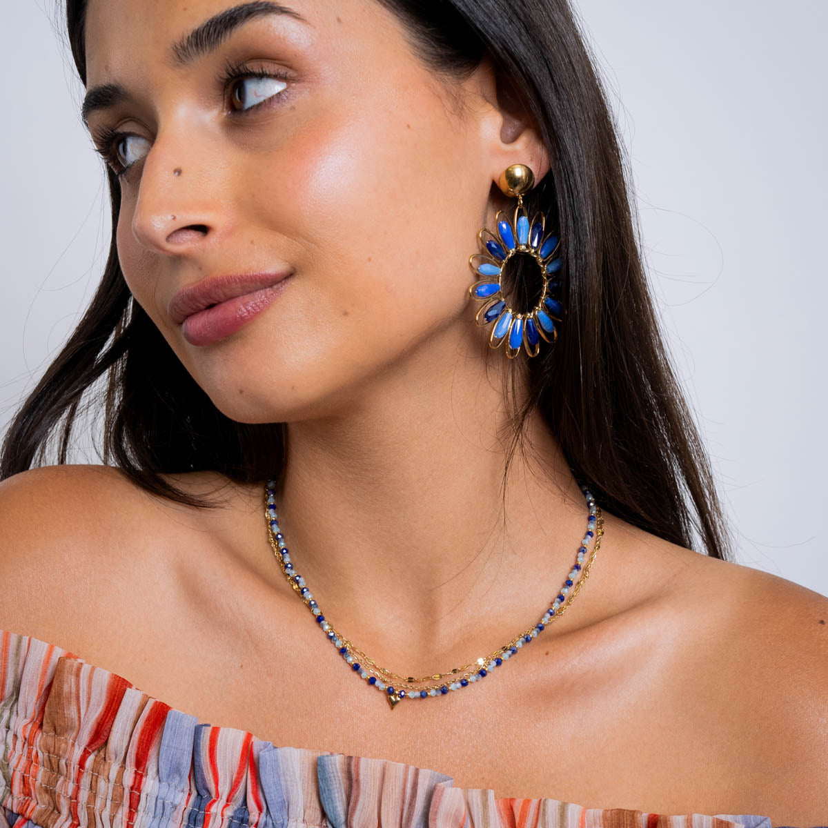 Collar Spirit multicadenas finas Azul Anartxy