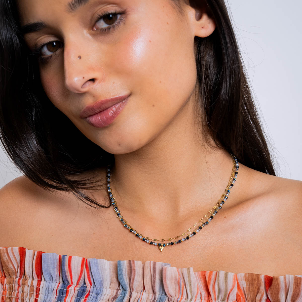 Collar Spirit multicadenas finas Negro Anartxy