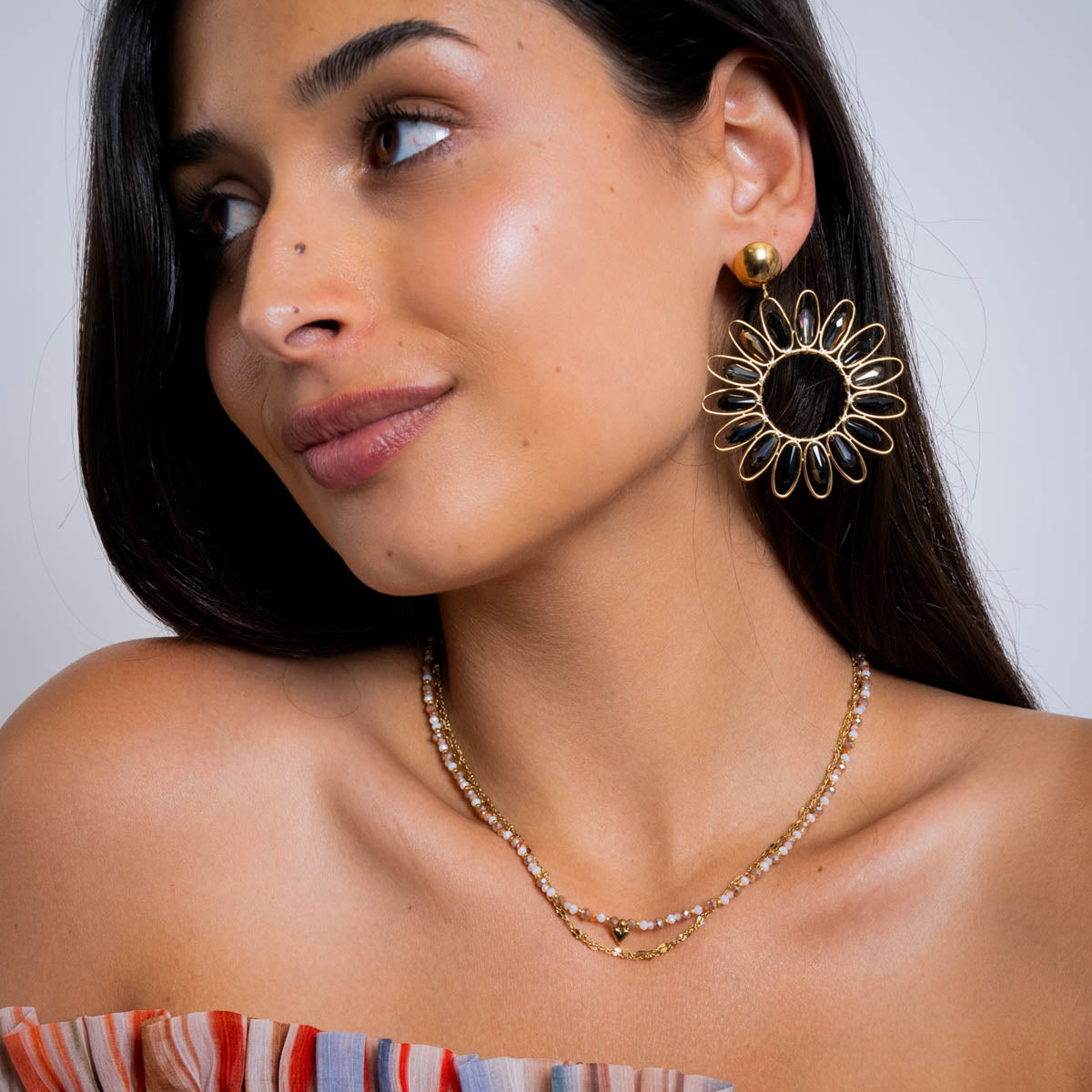Collar Spirit multicadenas finas Beige Anartxy