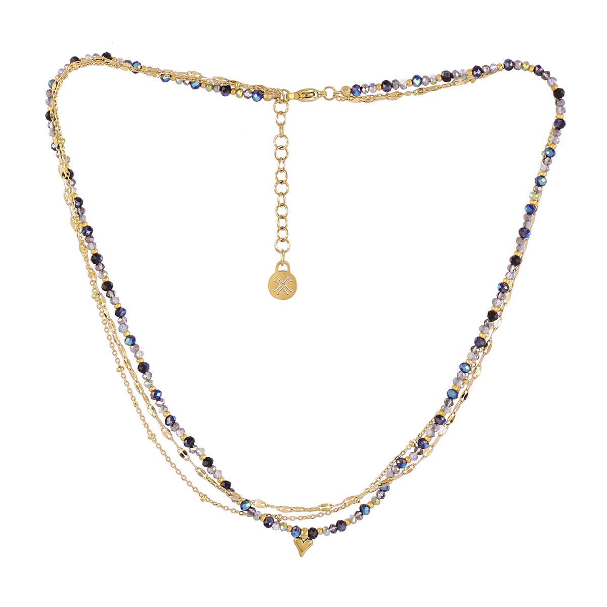 Collar Spirit multicadenas finas Negro Anartxy