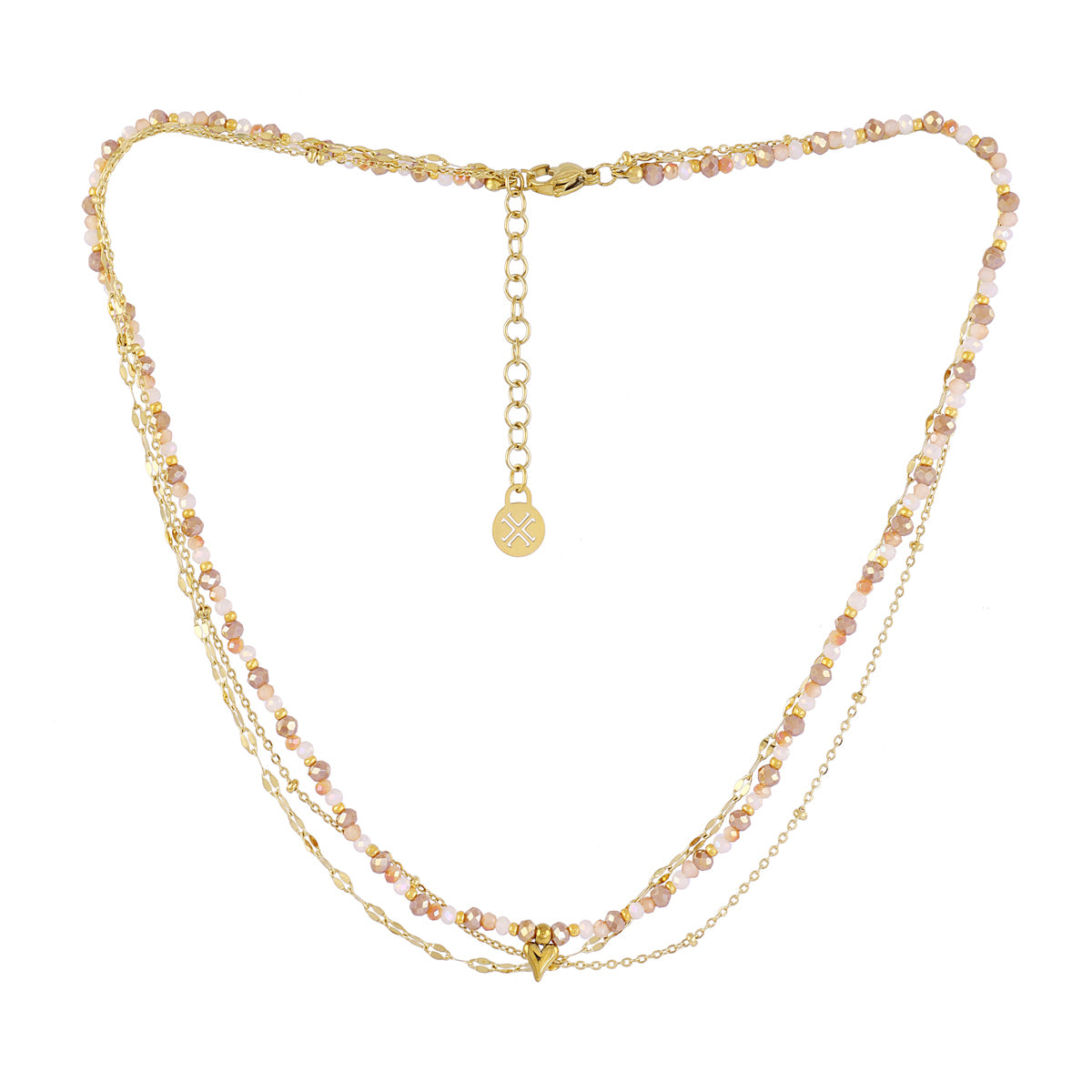 Collar Spirit multicadenas finas Beige Anartxy