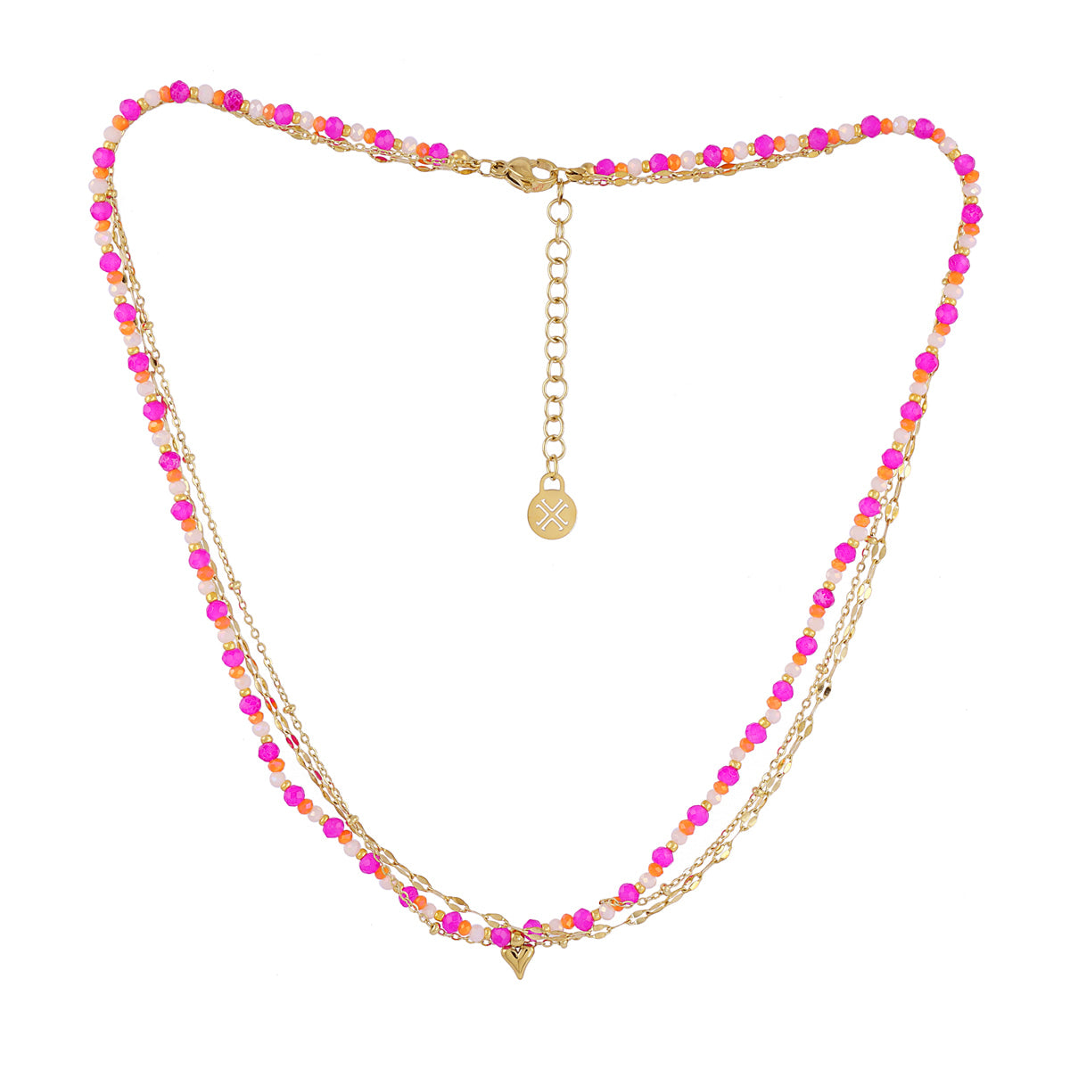 Collar Spirit multicadenas finas Rosa Anartxy