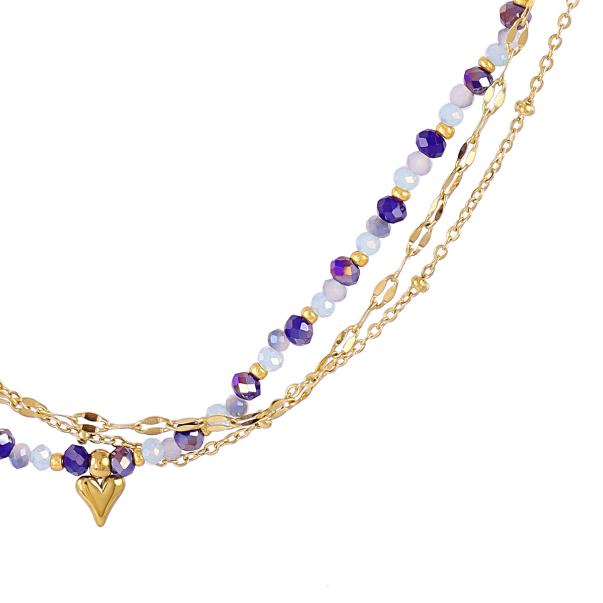 Collar Spirit multicadenas finas Azul Anartxy