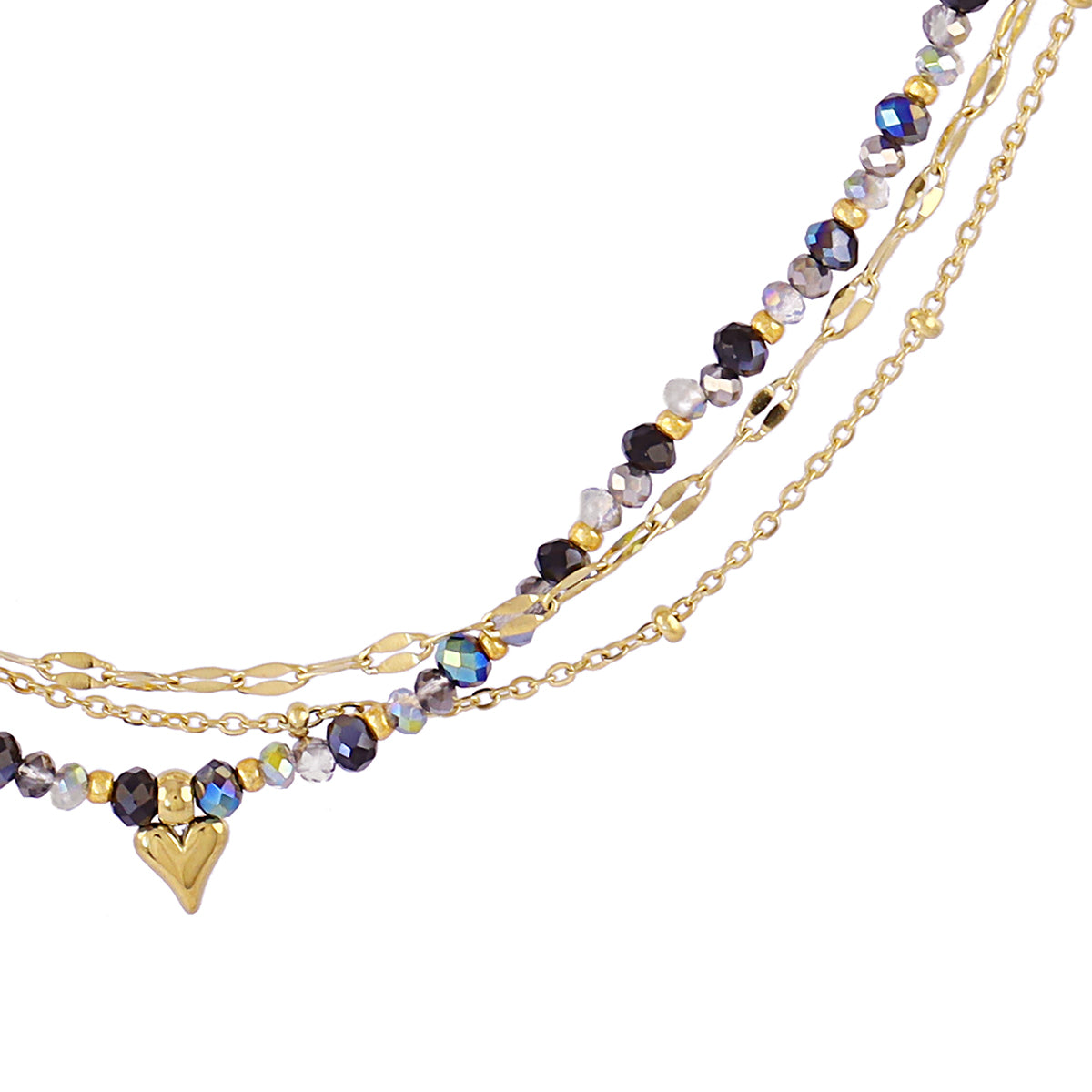 Collar Spirit multicadenas finas Negro Anartxy