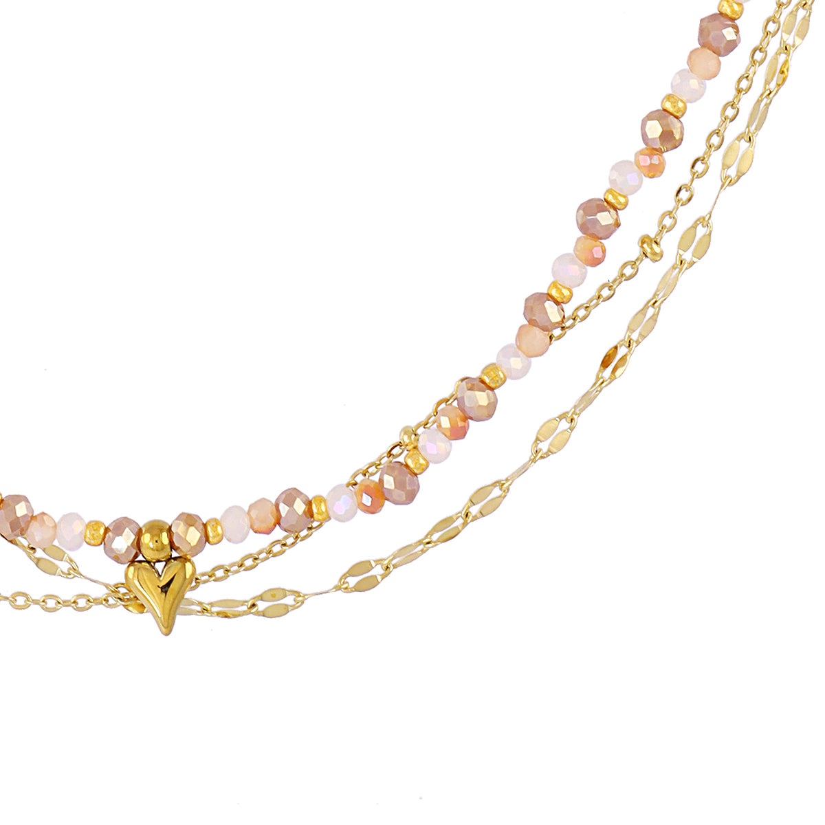 Collar Spirit multicadenas finas Beige Anartxy