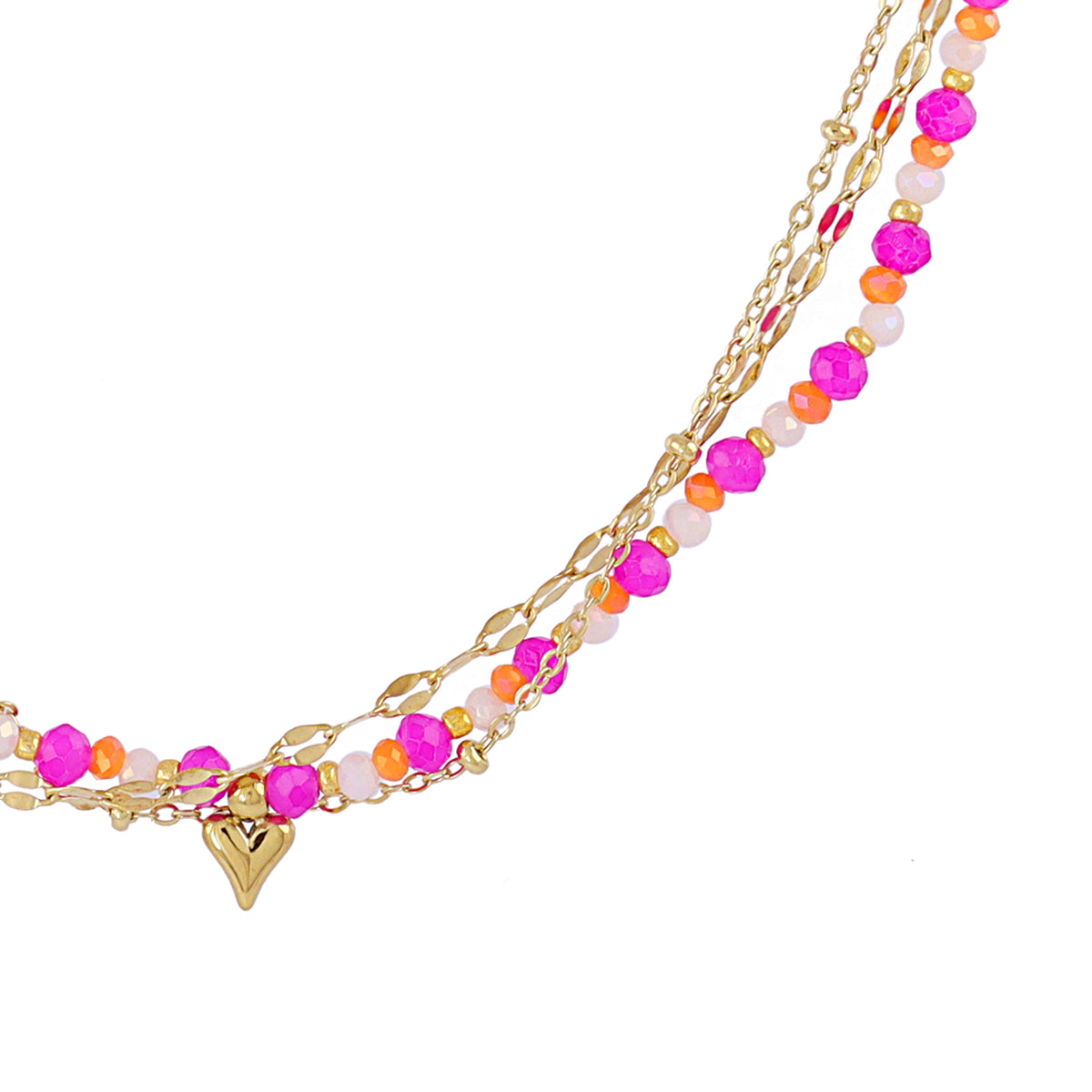 Collar Spirit multicadenas finas Rosa Anartxy