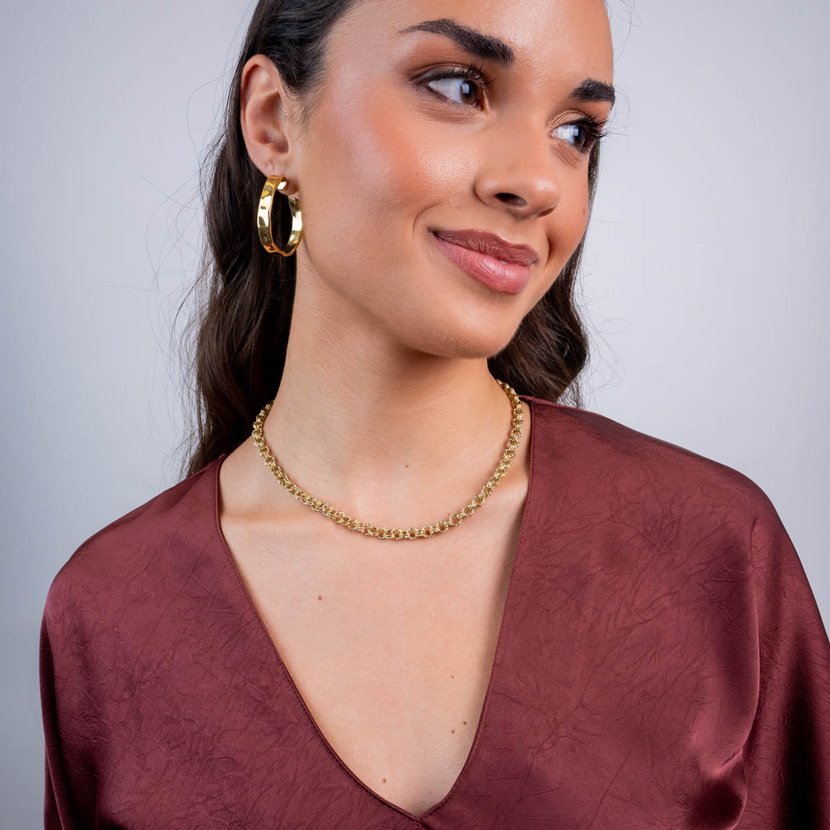 Collar Essentials cadena texturizada Dorado Anartxy