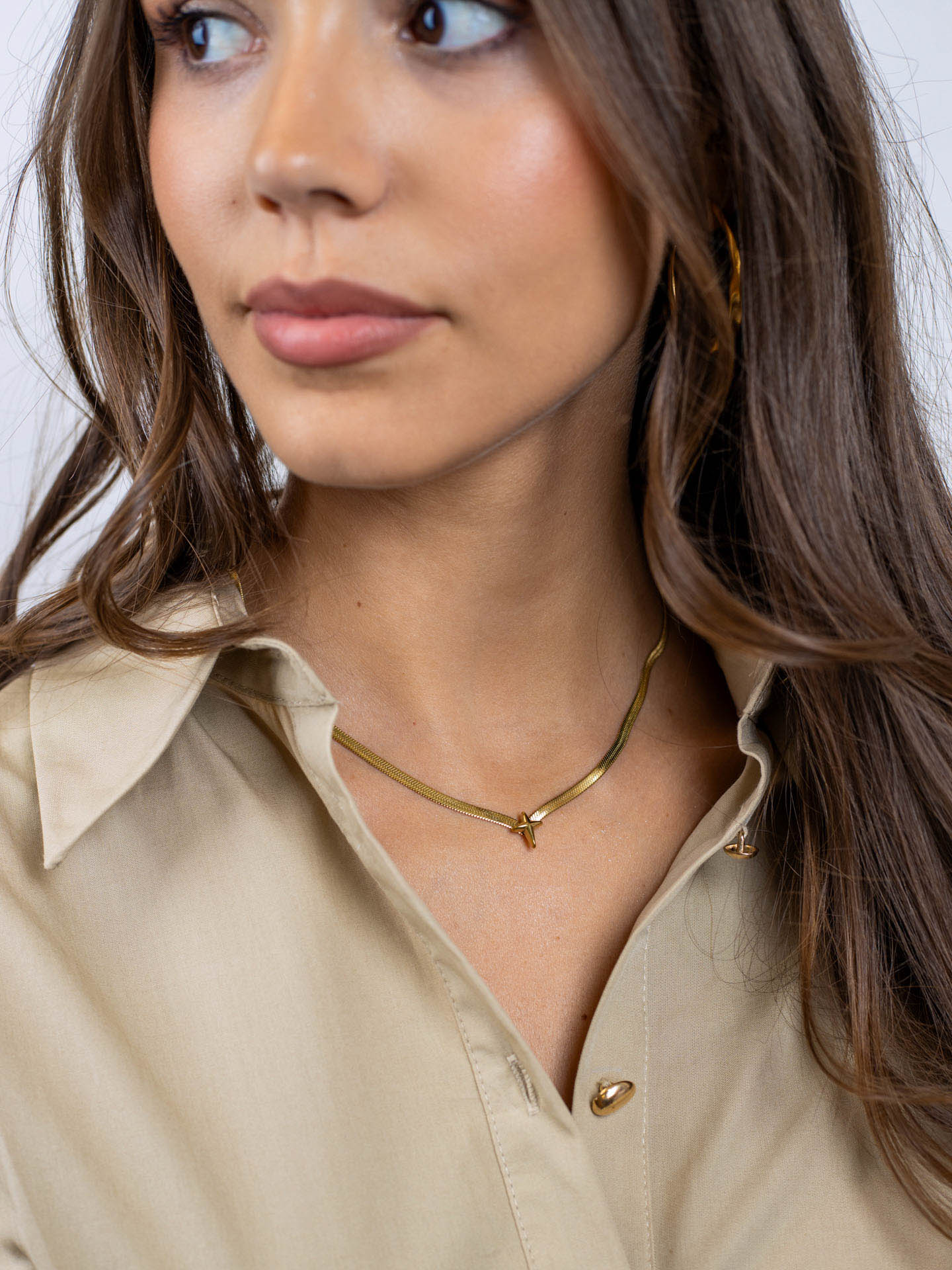 Collar Essentials cadena plana punta