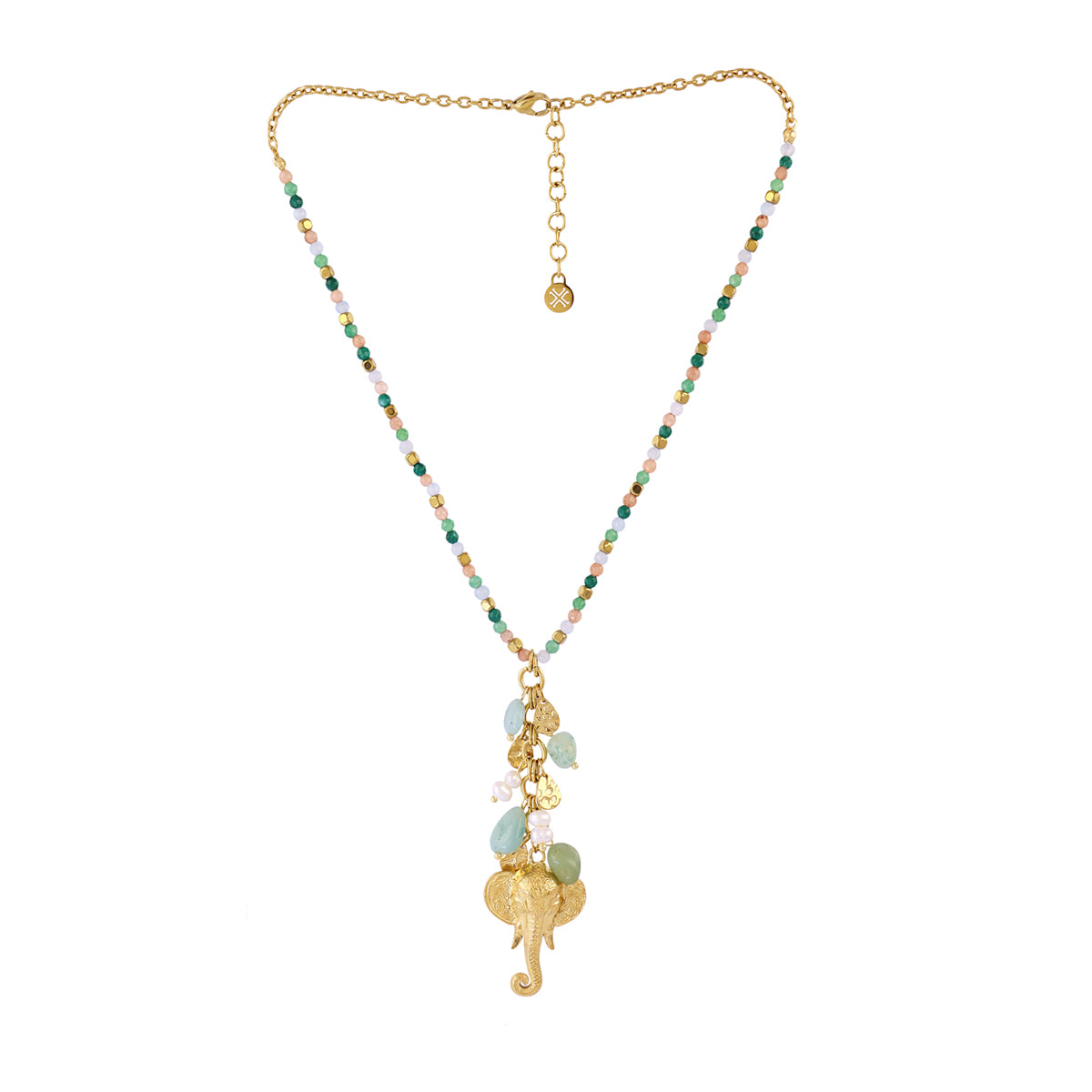 Collar Astros multicolor elefante Verde Anartxy