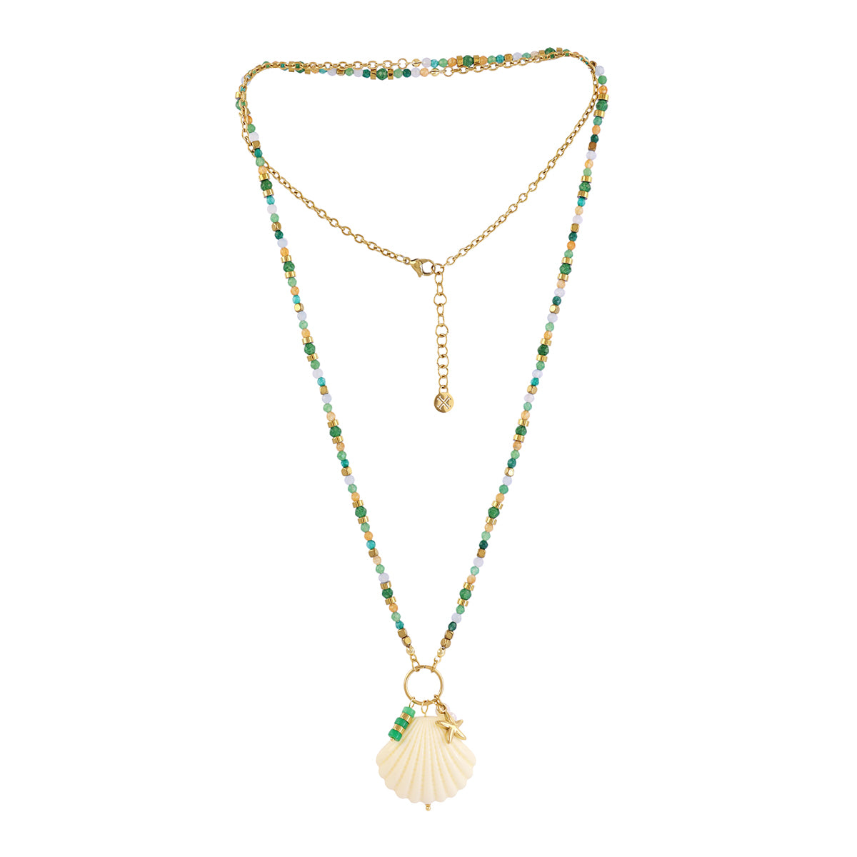 Collar Astros multicolor concha Verde Anartxy