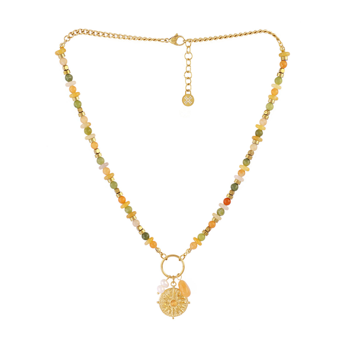 Collar Astros multicolor brújula Naranja Anartxy