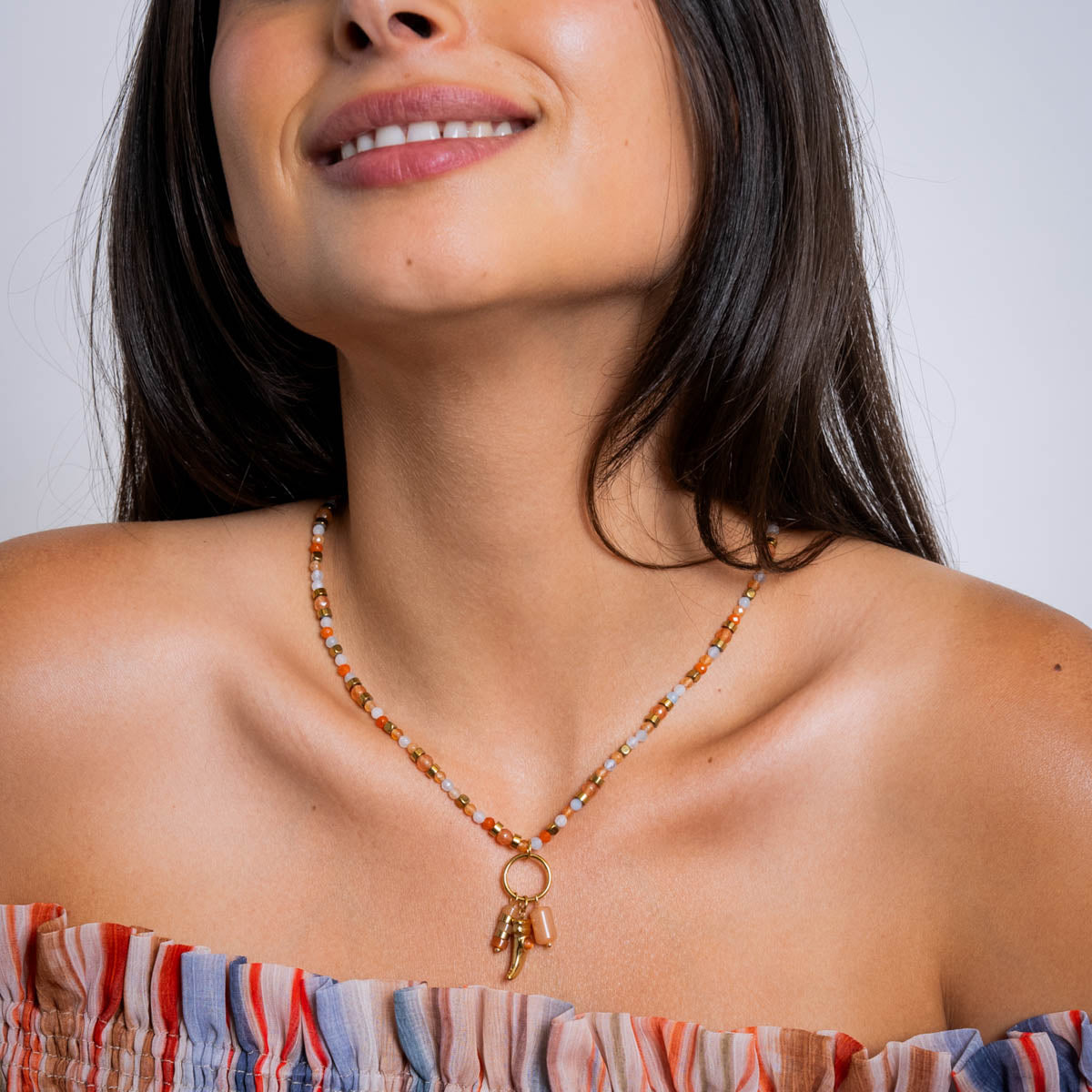 Collar Astros multicolor cuerno Naranja Anartxy