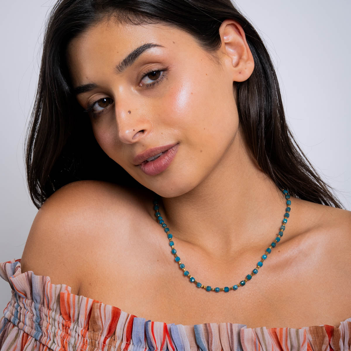 Collar extensible Spirit con piedras facetadas Turquesa Anartxy