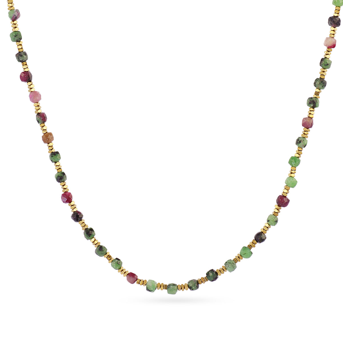 Collar extensible Spirit con piedras facetadas Verde Anartxy