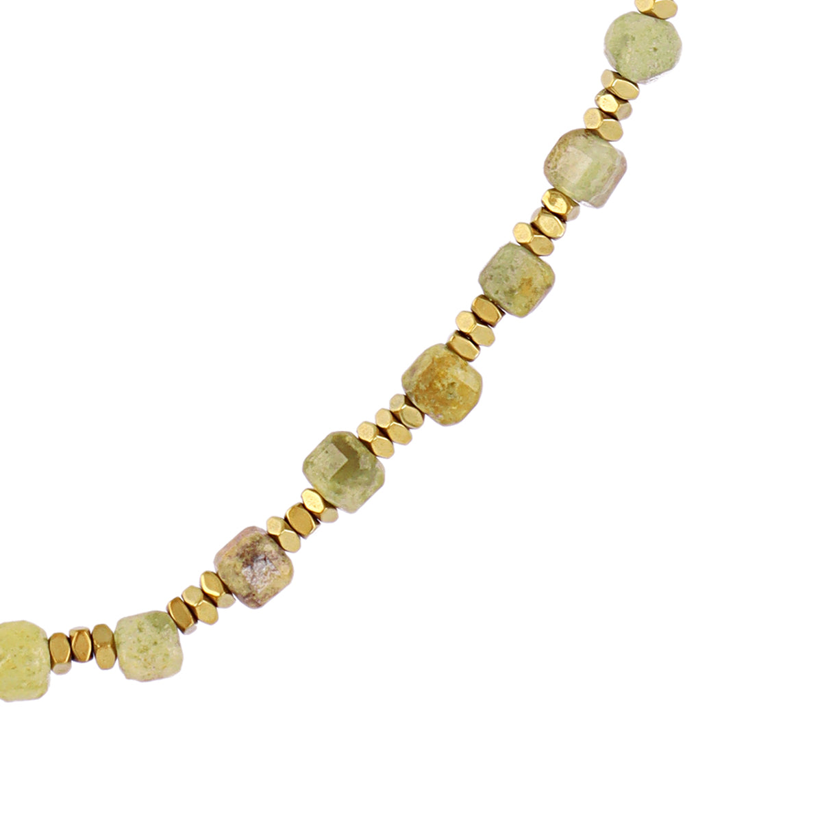 Collar extensible Spirit con piedras facetadas Verde claro Anartxy