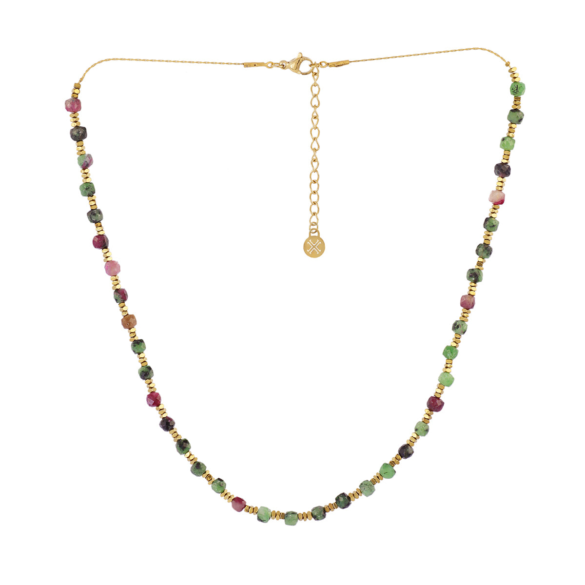 Collar extensible Spirit con piedras facetadas Verde Anartxy
