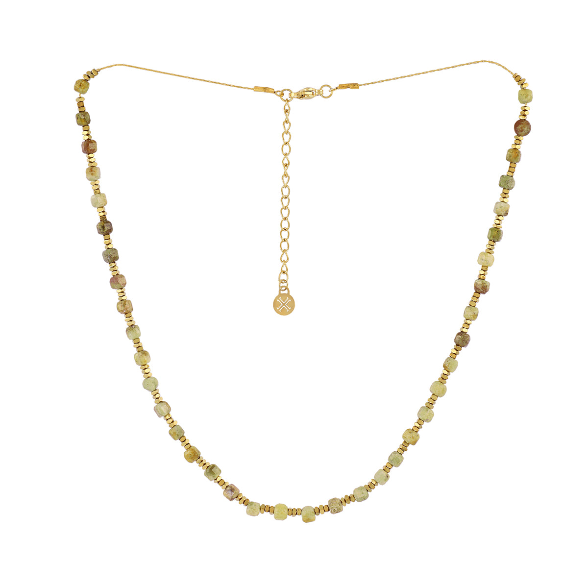 Collar extensible Spirit con piedras facetadas Verde claro Anartxy