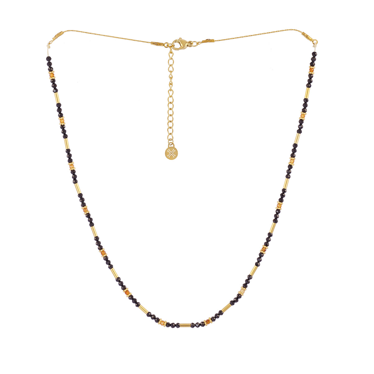 Collar extensible Spirit tubos dorados Negro Anartxy
