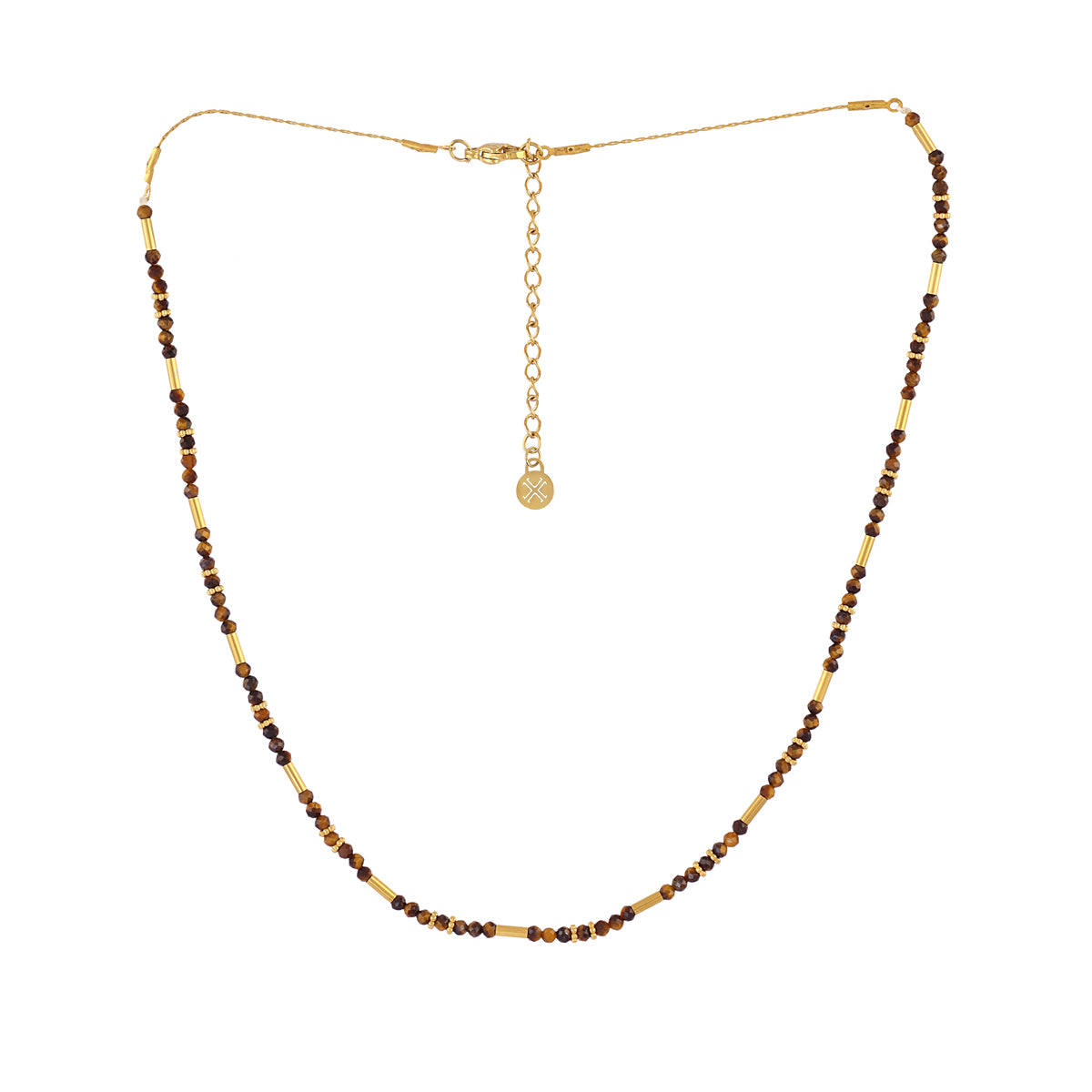 Collar extensible Spirit tubos dorados Café Anartxy
