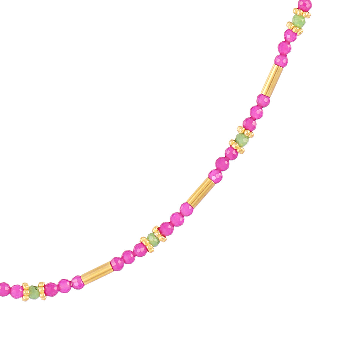 Collar extensible Spirit tubos dorados Rosa Anartxy