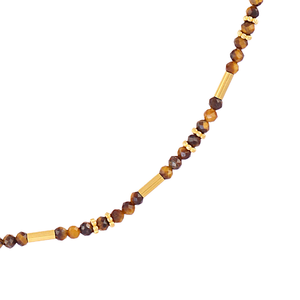 Collar extensible Spirit tubos dorados Café Anartxy