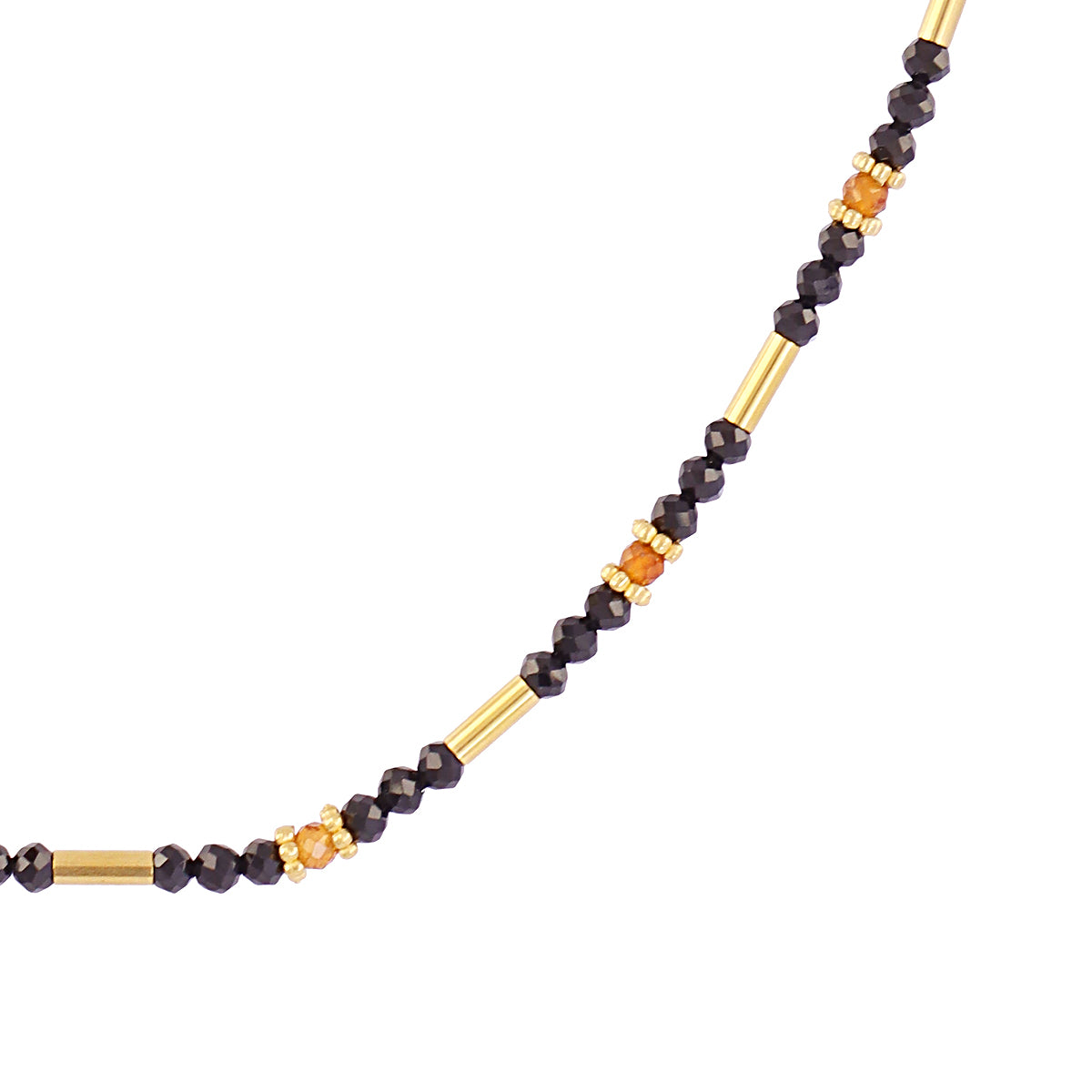 Collar extensible Spirit tubos dorados Negro Anartxy