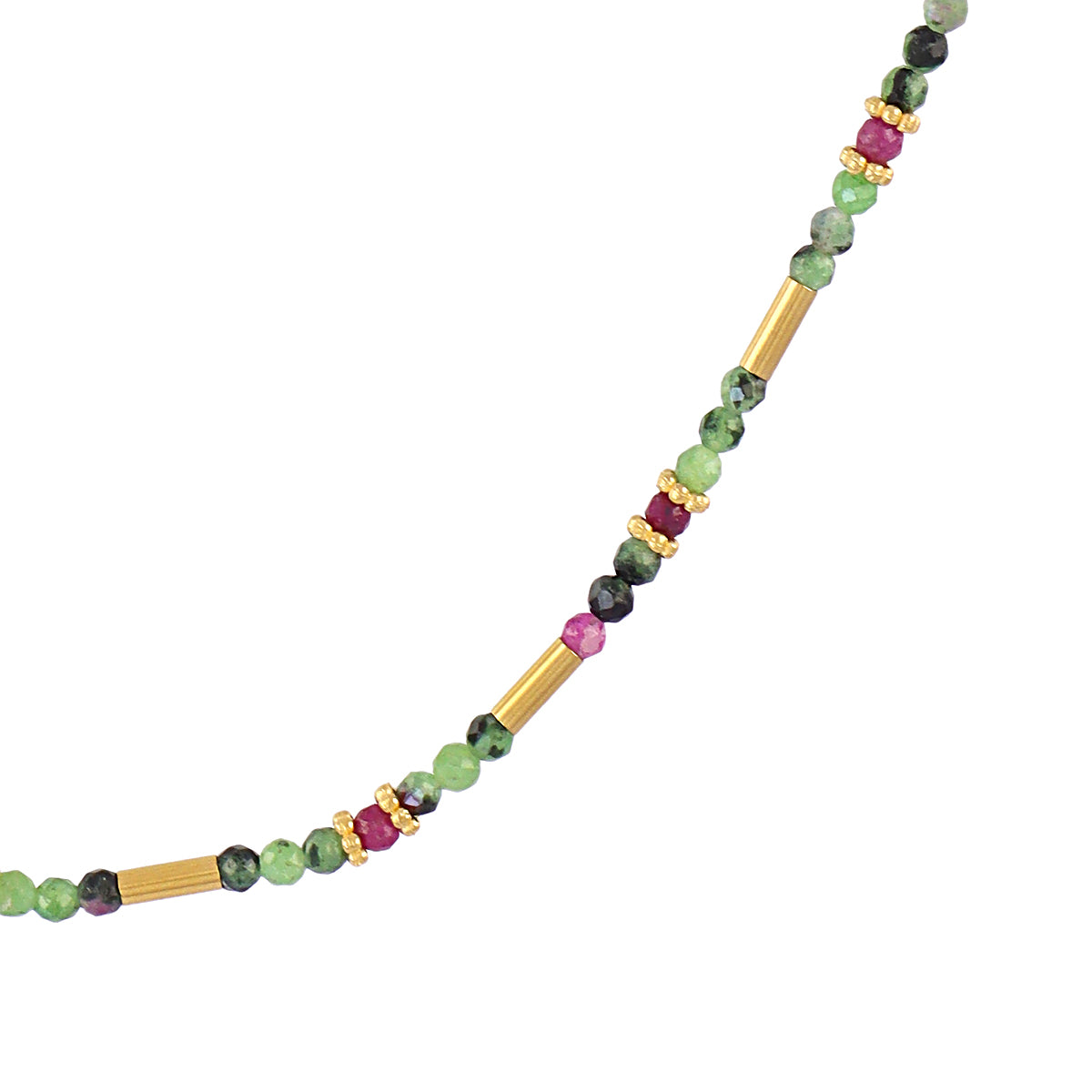 Collar extensible Spirit tubos dorados Verde Anartxy