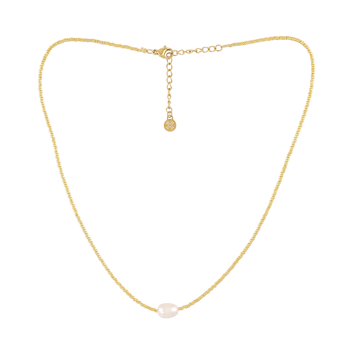 Collar de cadena con perla Dorado Anartxy