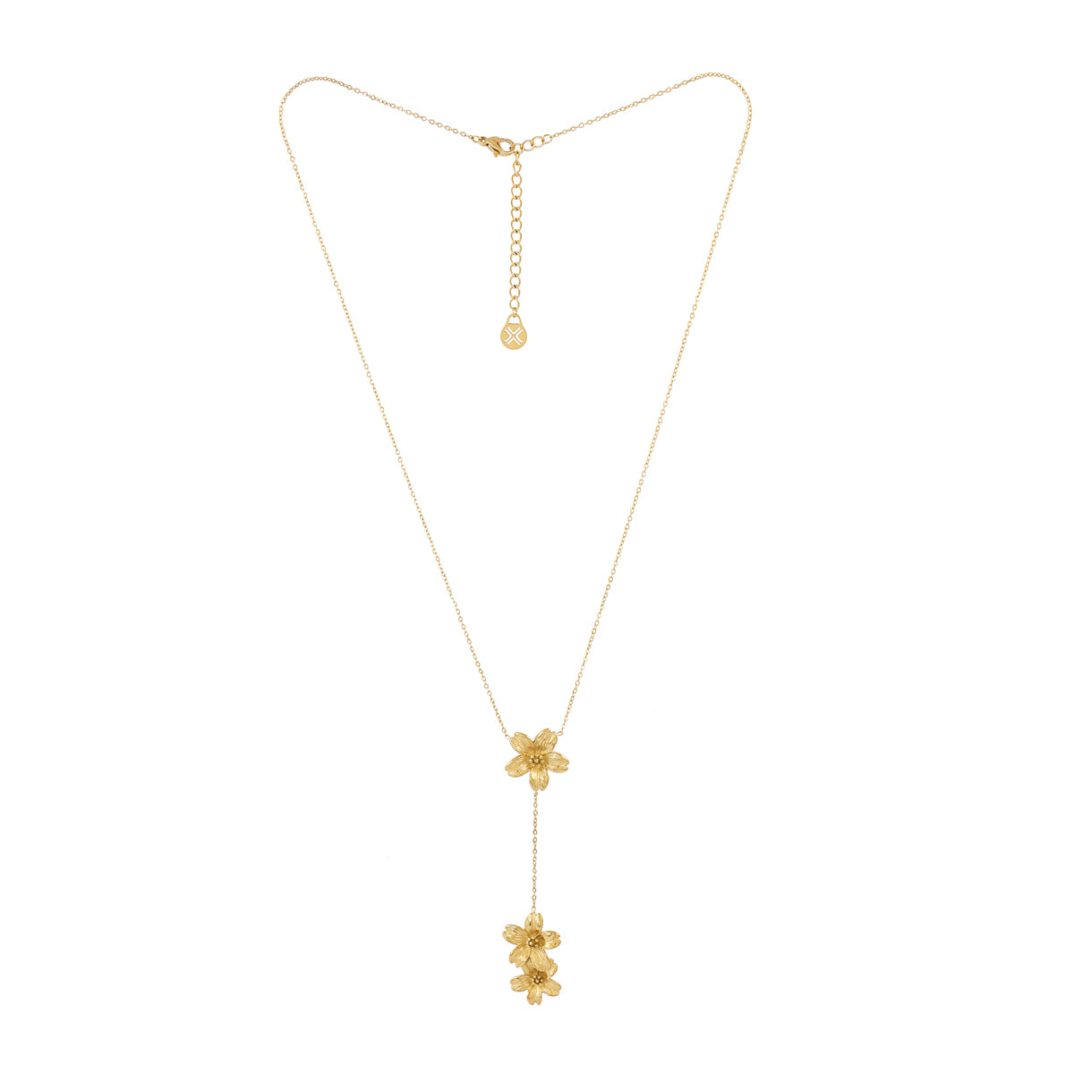 Collar corbatero Essentials flores Dorado Anartxy