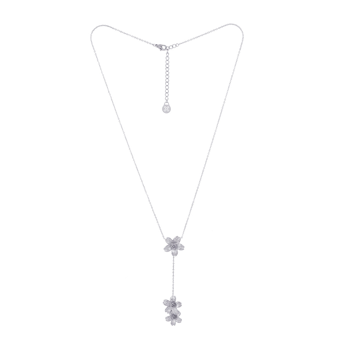 Collar corbatero Essentials flores Plateado Anartxy