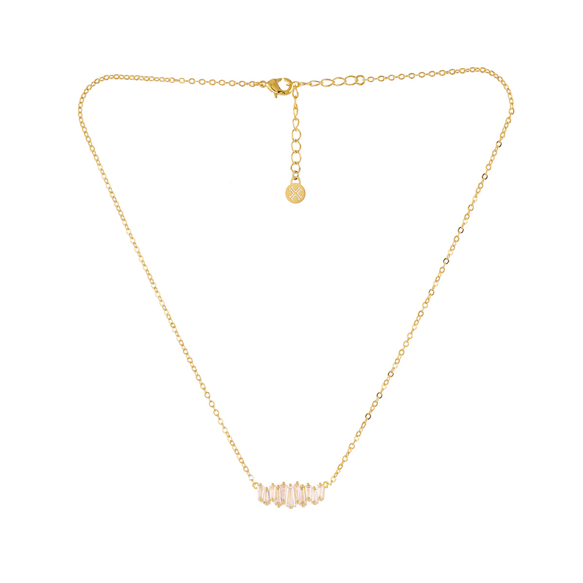Collar fino Alma baguette escalonado Dorado Anartxy