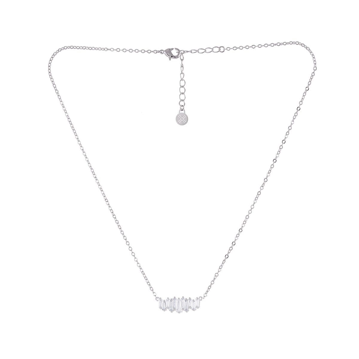 Collar fino Alma baguette escalonado Plateado Anartxy