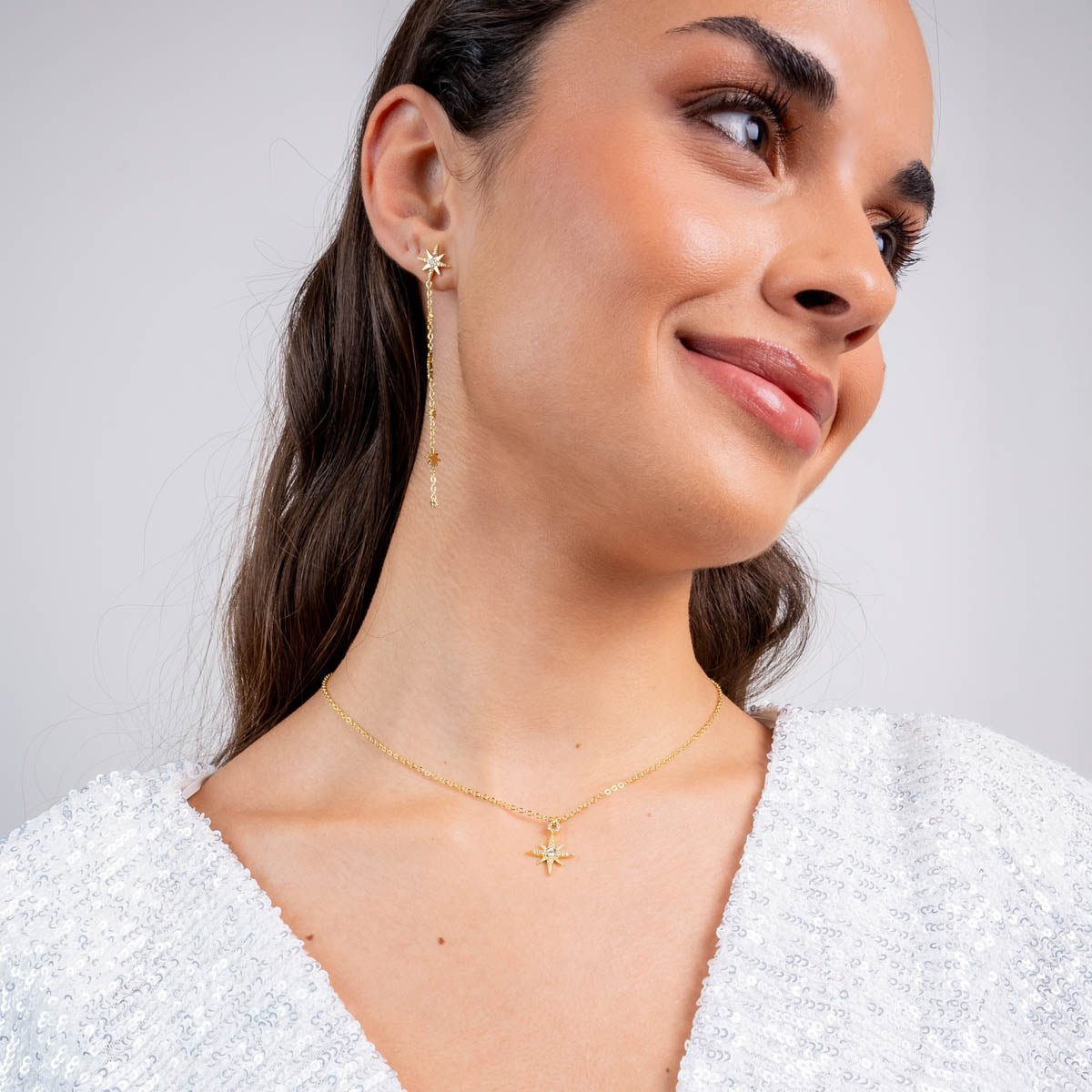 Collar Alma cadena fina estrella Dorado Anartxy