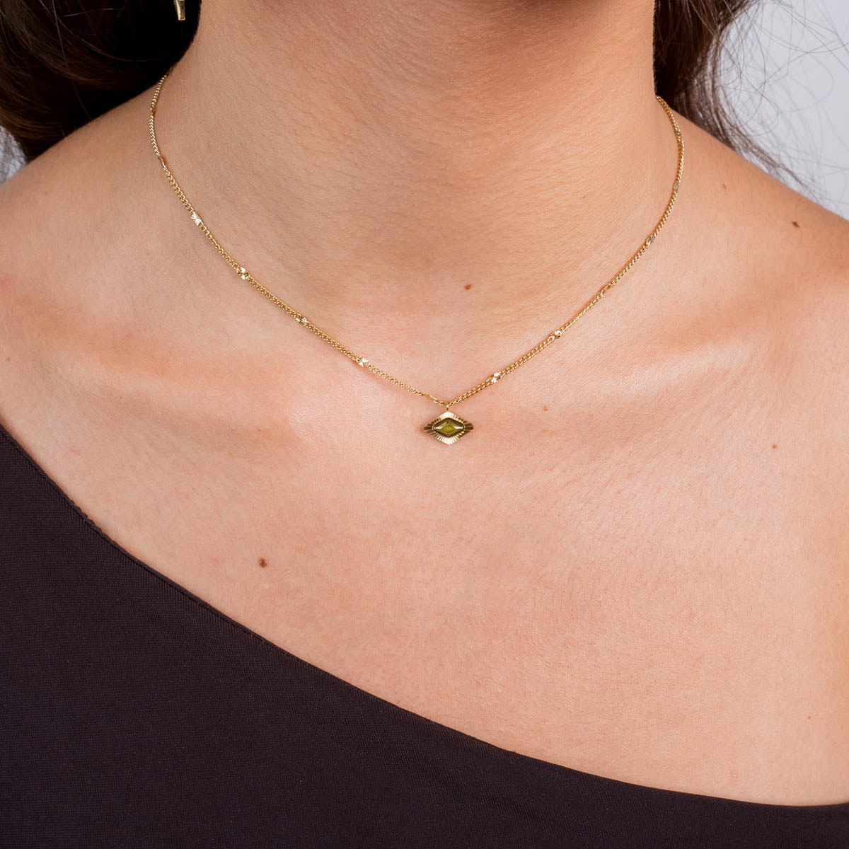 Collar Prisma rombo Verde Anartxy