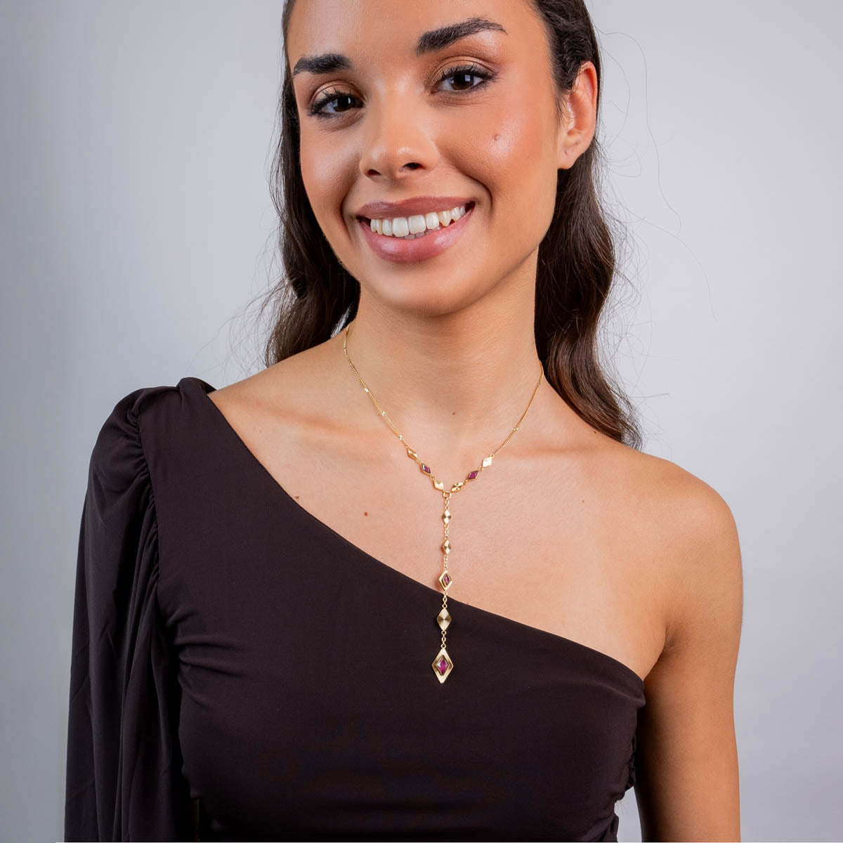 Collar Prisma corbatero piedra Rosa Anartxy
