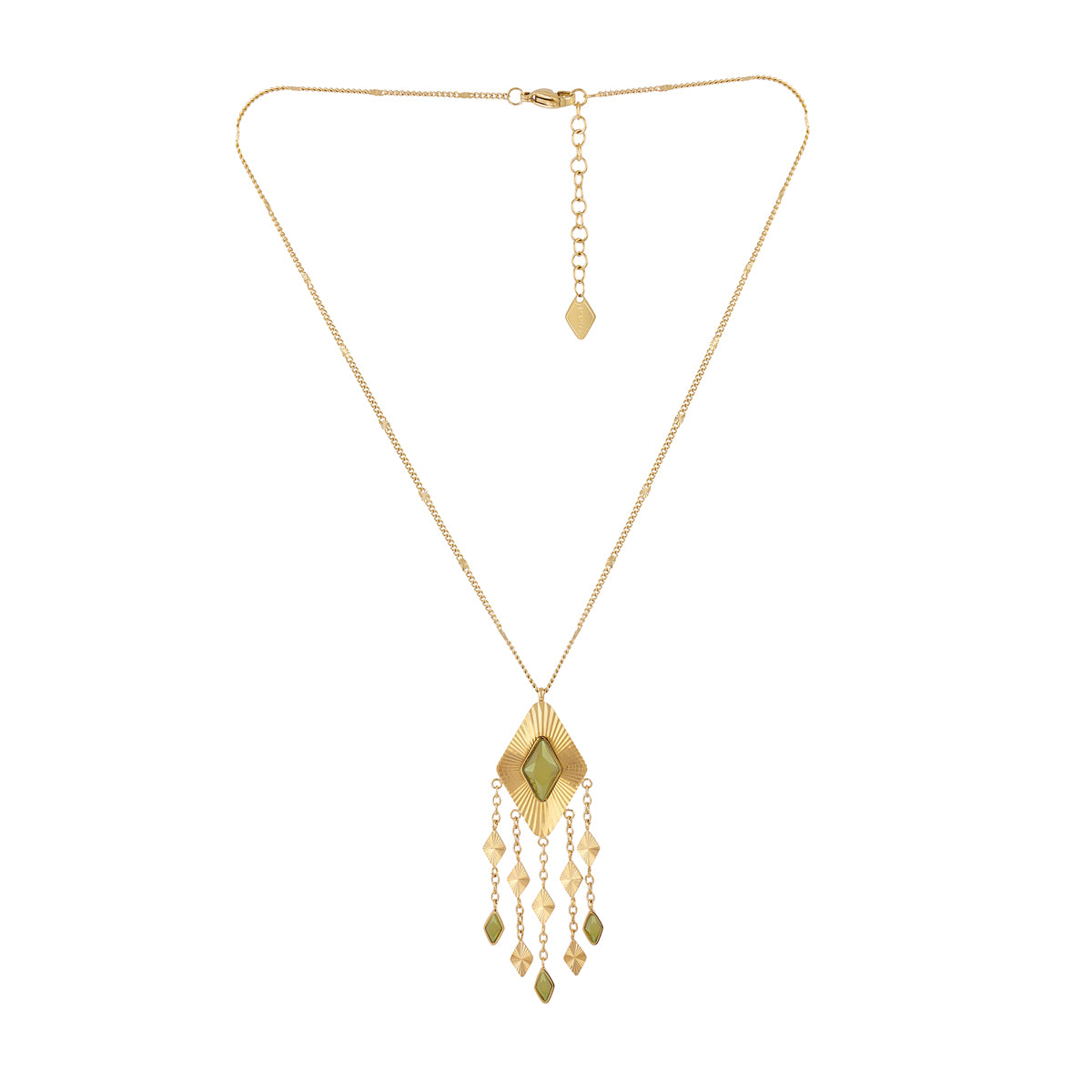 Collar Prisma flecos rombo Verde Anartxy