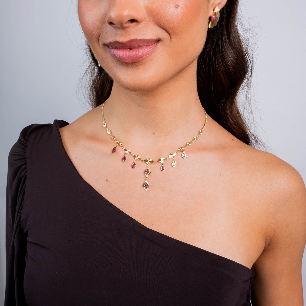 Collar Prisma festón Rosa Anartxy