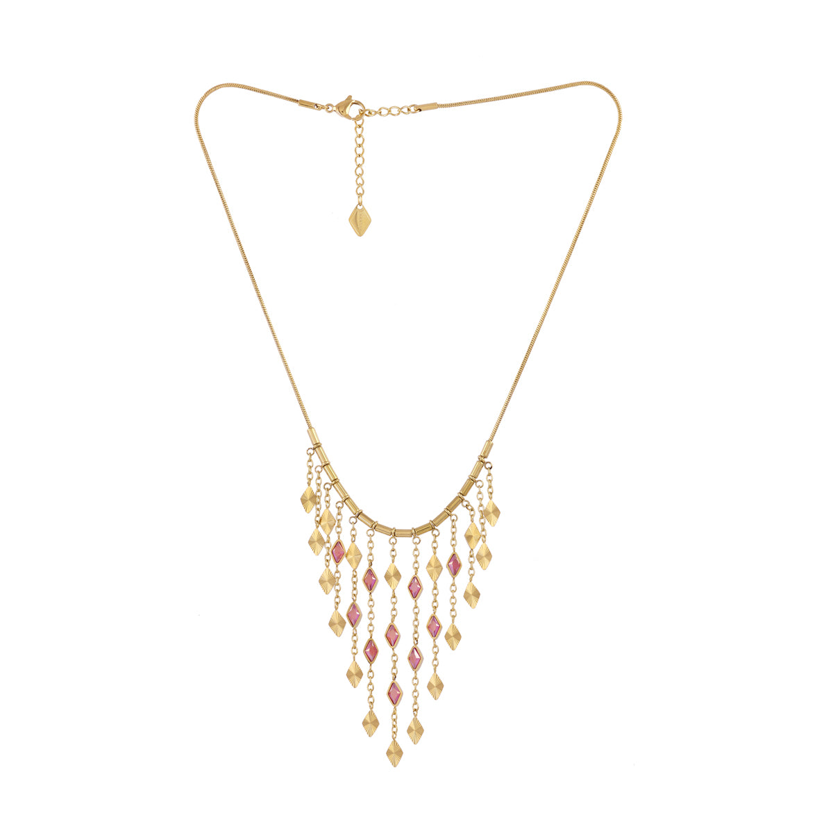 Collar Prisma cortina piedra Rosa Anartxy