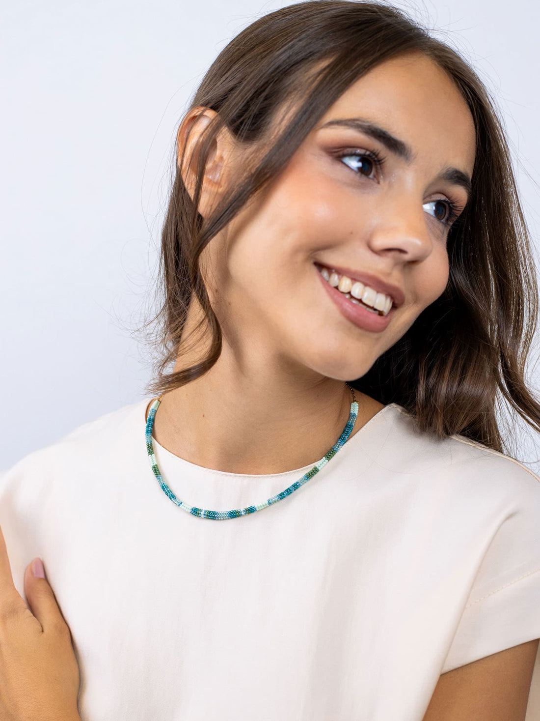 Collar extensible Miyuki geométrico multicolor Turquesa Anartxy