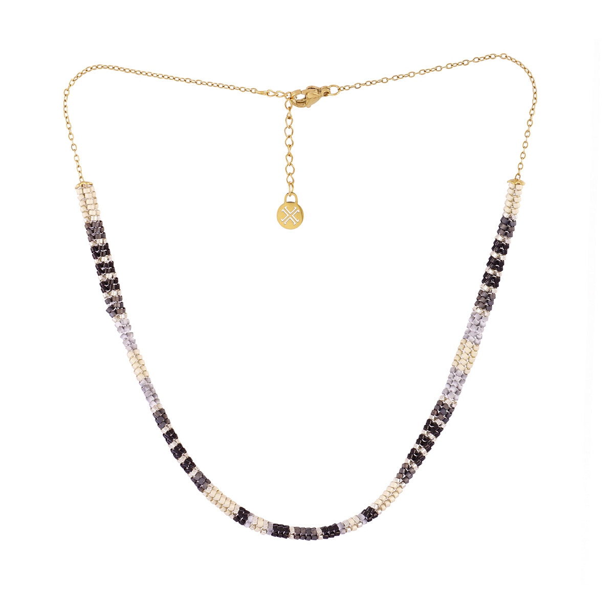 Collar extensible Miyuki geométrico multicolor Negro Anartxy