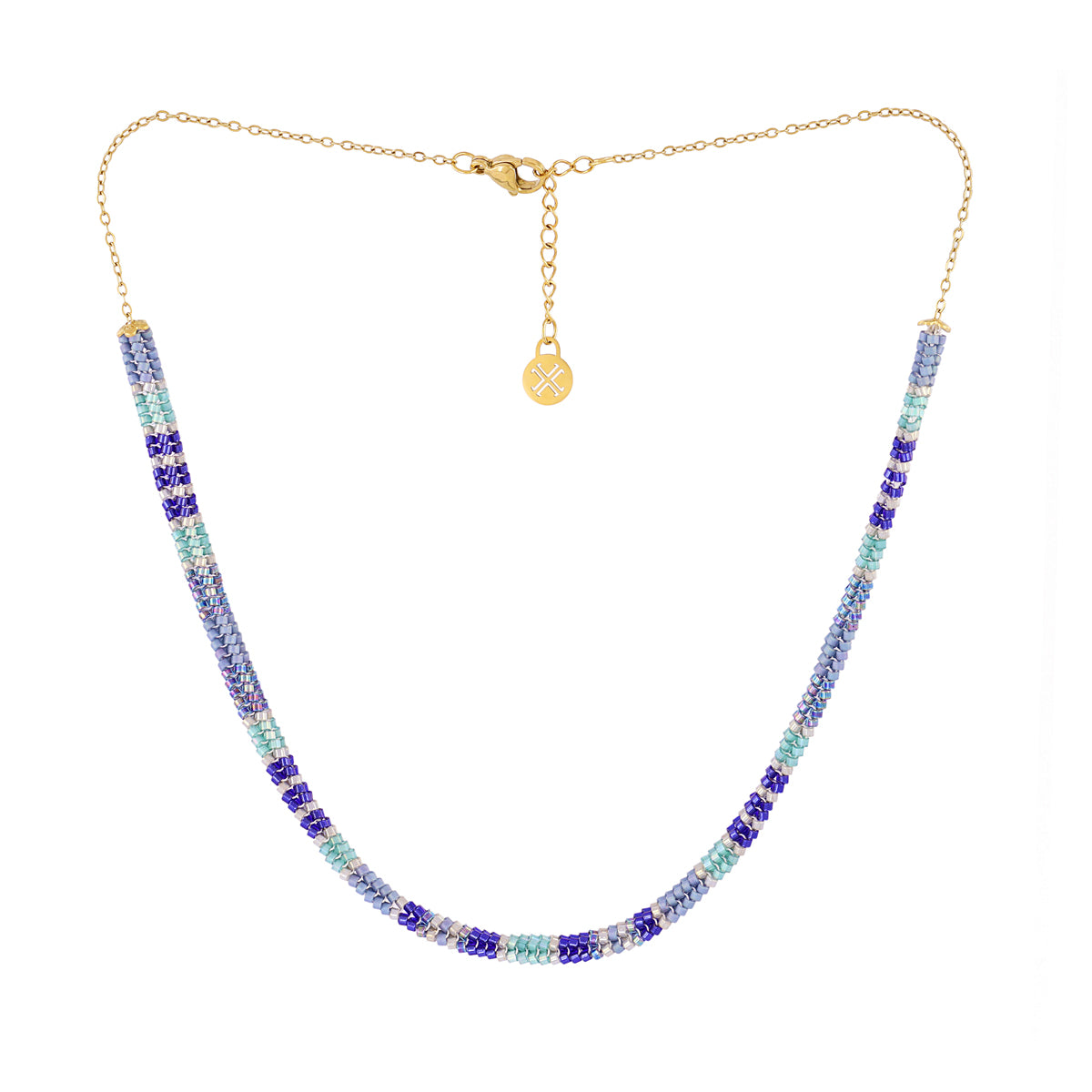 Collar extensible Miyuki geométrico multicolor Azul Anartxy