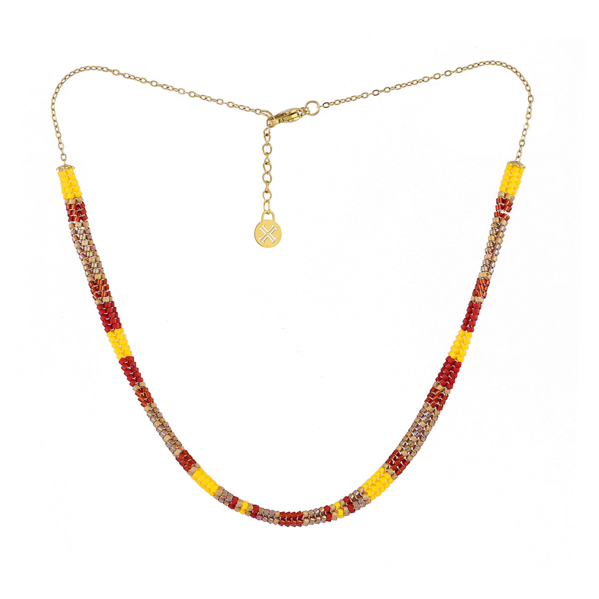 Collar extensible Miyuki geométrico multicolor Amarillo Anartxy